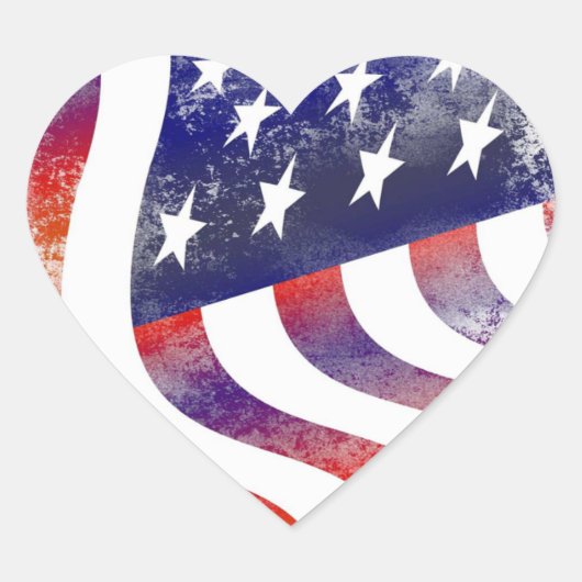 Amerikaanse vlag hart sticker (Voorkant)
