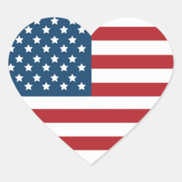 Amerikaanse vlag hart sticker