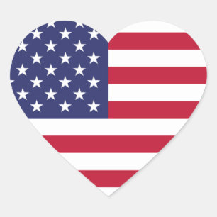 Amerikaanse vlag hart sticker