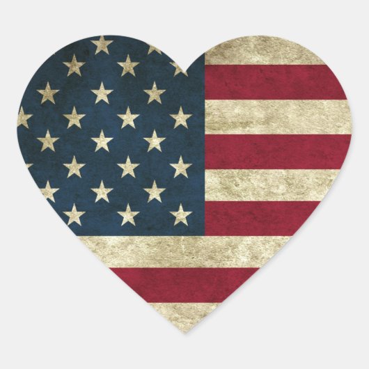 Amerikaanse vlag hart sticker (Voorkant)