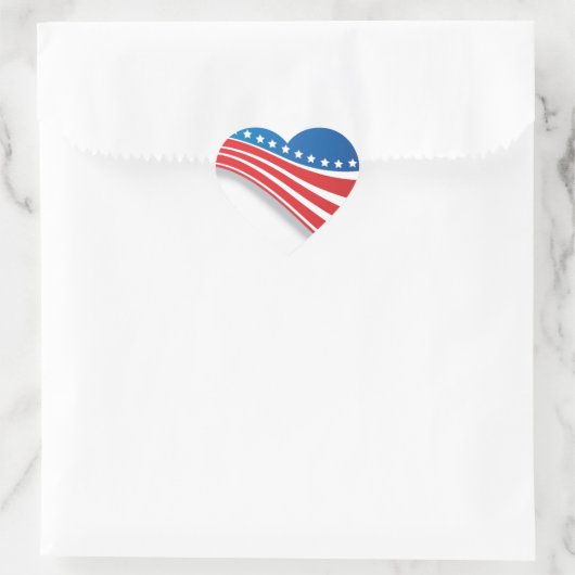 Amerikaanse vlag hart sticker (Tas)