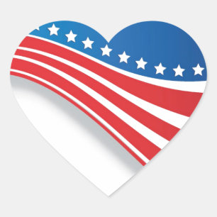 Amerikaanse vlag hart sticker