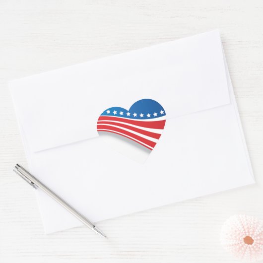 Amerikaanse vlag hart sticker (Envelop)