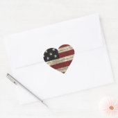 Amerikaanse vlag hart sticker (Envelop)