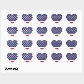 Amerikaanse vlag hart sticker (Vel)