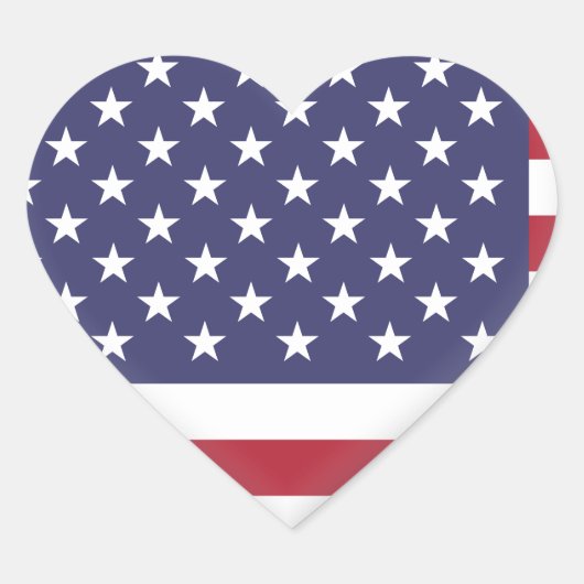Amerikaanse vlag hart sticker (Voorkant)