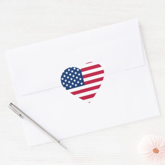 Amerikaanse vlag hart sticker (Envelop)