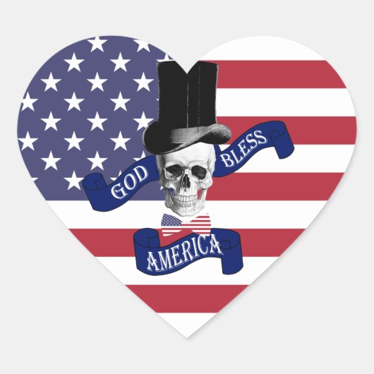 Amerikaanse vlag hart sticker (Voorkant)