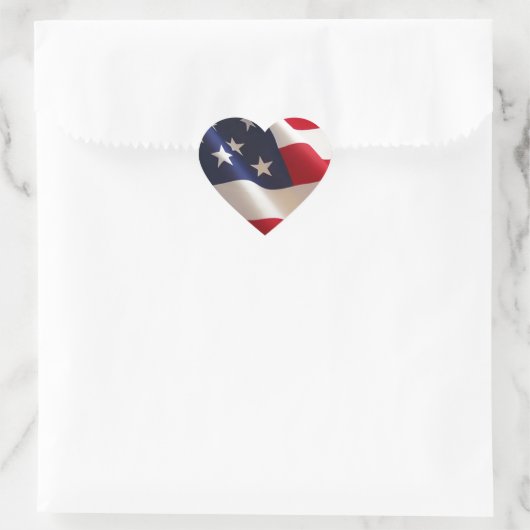 Amerikaanse vlag hart sticker (Tas)