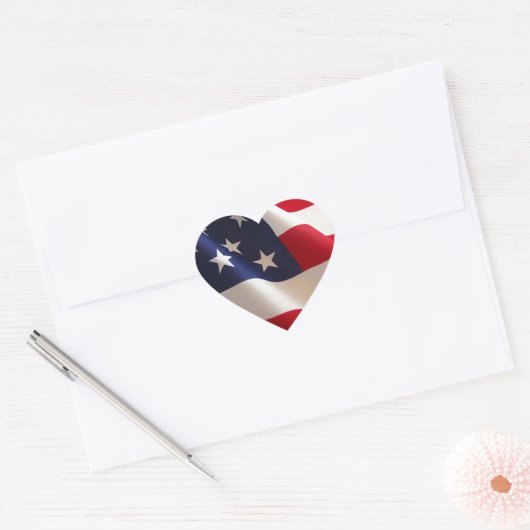 Amerikaanse vlag hart sticker (Envelop)