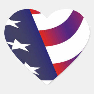 Amerikaanse vlag hart sticker