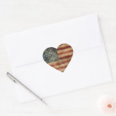  Amerikaanse vlag Hart Sticker (Envelop)