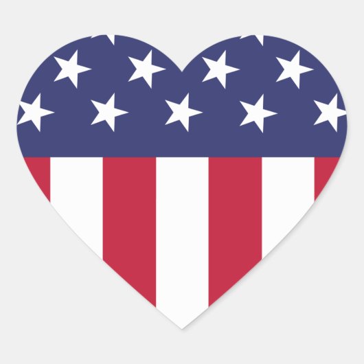 Amerikaanse vlag hart sticker (Voorkant)