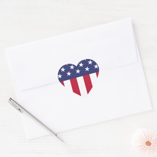 Amerikaanse vlag hart sticker (Envelop)