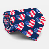 Amerikaanse Vlag Hart Stropdas (Opgerold)