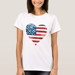 amerikaanse vlag hart t-shirt