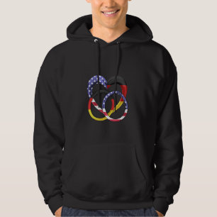 Amerikaanse vlag hart trouwringen huwelijk Duitsla Hoodie