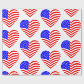 amerikaanse vlag hart usa patriottisch cadeaupapier (Vlak)