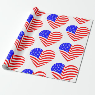 amerikaanse vlag hart usa patriottisch cadeaupapier