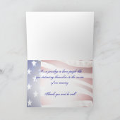 Amerikaanse vlag Hartelijk dank Bedankkaart (Binnen)