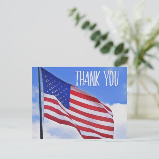 Amerikaanse vlag Hartelijk dank Briefkaart (Staand voorkant)