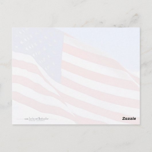 Amerikaanse vlag Hartelijk dank Briefkaart (Achterkant)