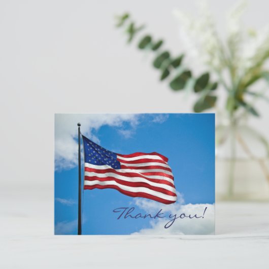 Amerikaanse vlag Hartelijk dank Briefkaart (Staand voorkant)