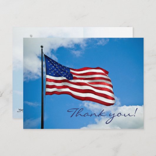Amerikaanse vlag Hartelijk dank Briefkaart (Voorkant / Achterkant)