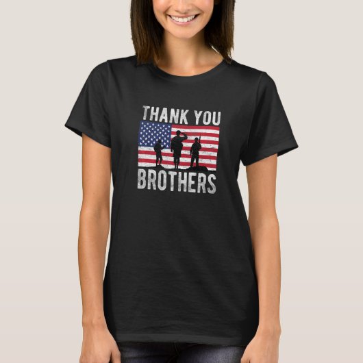 Amerikaanse vlag Hartelijk dank Brothers Veterans T-shirt (Voorkant)