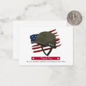 Amerikaanse vlag - Hartelijk dank Notitiekaartje (Voorkant / Achterkant in situ)