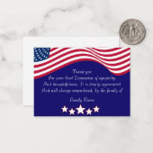 Amerikaanse vlag Hartelijk dank Notitiekaartje (Voorkant / Achterkant in situ)