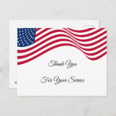 Amerikaanse vlag Hartelijk dank voor uw service Briefkaart (Voorkant / Achterkant)