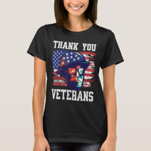 Amerikaanse vlag Hartelijk dank voor veteranen op T-shirt
