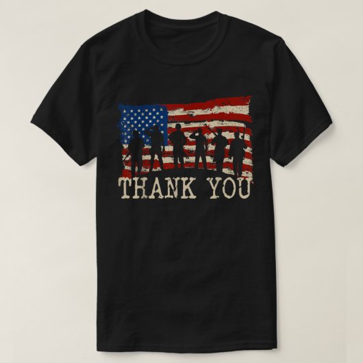 Amerikaanse vlag Hartelijk dank voor veteranen van T-shirt (Design voorkant)