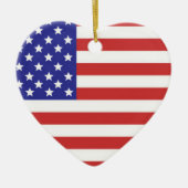 Amerikaanse vlag hartvormig keramisch ornament (Voorkant)