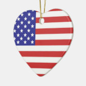 Amerikaanse vlag hartvormig keramisch ornament (Links)