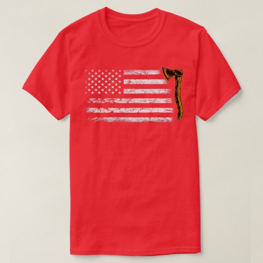 Amerikaanse vlag Hatchet Funny Ax Throw Lover T-shirt (Design voorkant)