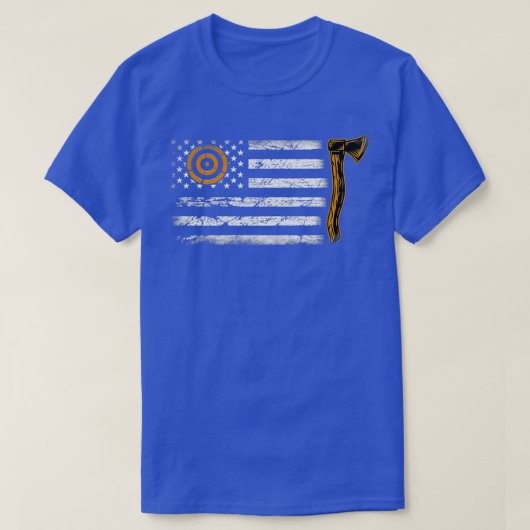 Amerikaanse vlag Hatchet Funny Ax Thrower Throw Lo T-shirt (Design voorkant)