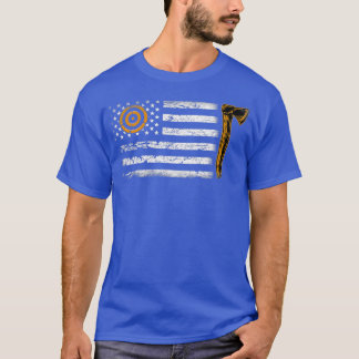 Amerikaanse vlag Hatchet Funny Ax Thrower Throw Lo T-shirt