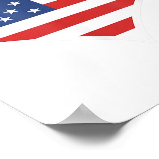 Amerikaanse vlag Hear Poster (Hoek)