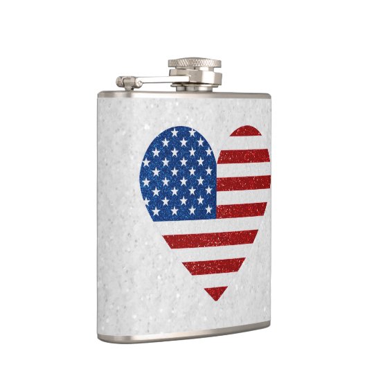 Amerikaanse vlag Heart, 4 juli Heupfles (Rechts)