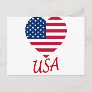 Amerikaanse vlag Heart Briefkaart