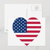 Amerikaanse vlag Heart Briefkaart (Voorkant / Achterkant)