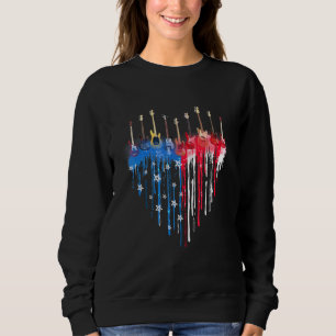 Amerikaanse vlag Heart Guitar 4 juli gitarist P Trui