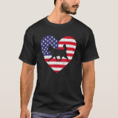 Amerikaanse vlag Heart Siberian Husky Dog 4 juli T-shirt (Voorkant)
