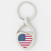 Amerikaanse vlag Heart Sleutelhanger (Voorkant)
