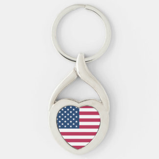 Amerikaanse vlag Heart Sleutelhanger