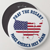 Amerikaanse vlag Heilige Rosary Ronde Button 6,0 Cm (Voorkant /achterkant)