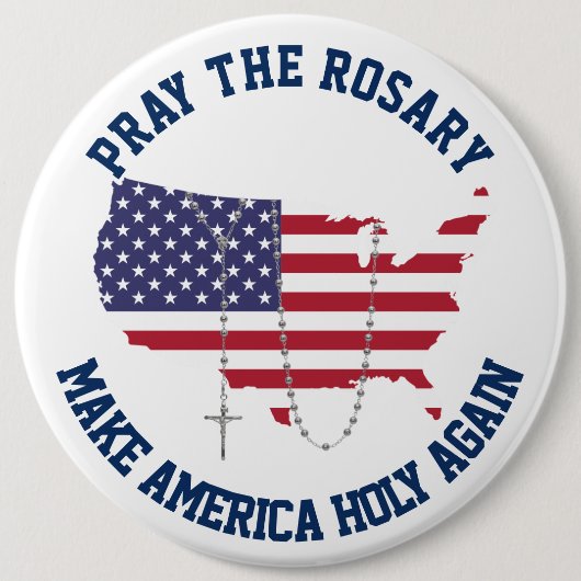 Amerikaanse vlag Heilige Rosary Ronde Button 6,0 Cm (Voorkant)