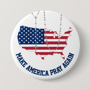 Amerikaanse vlag Heilige Rosary Ronde Button 7,6 Cm